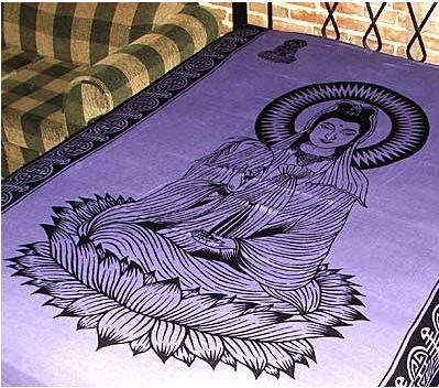 Kwan Yin - Purple Tapestry 72x108 in