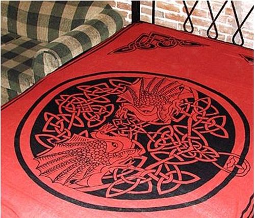 Celtic Dragon - Red Tapestry 72x108 in