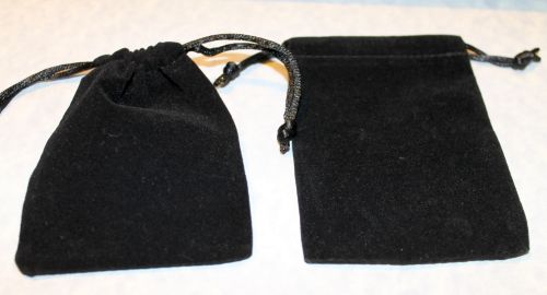 3x4 Black Velour Drawstring Bag