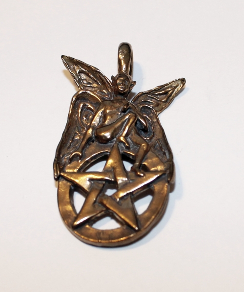 Pentacle with Male Fairy (Bronze)