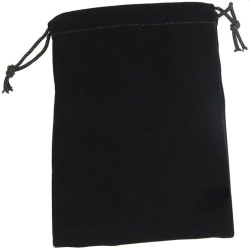2x2.5 Black Velour Drawstring Bag