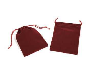 2x2.5 Red Velvour Drawstring Bag