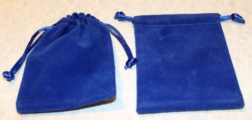 3x4 Royal Blue Velour Drawstring Bag