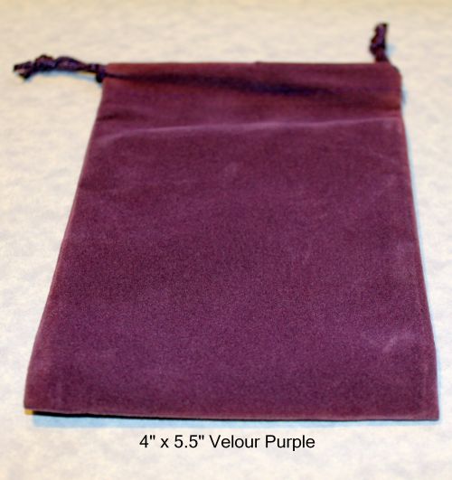 4x5.5 Purple Velour Drawstring Bag