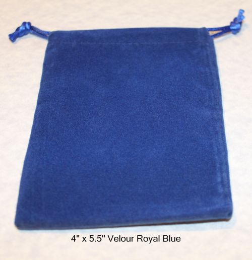 4x5.5 Royal Blue Velour Drawstring Bag