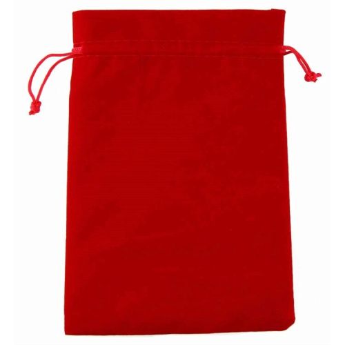 5x7 Red Velour Drawstring Bag