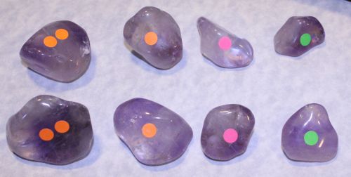 Amethyst Tumbled - 5 XXL (2 Orange Dots)