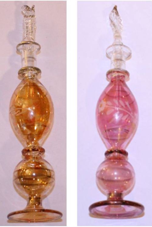 Hand Blown Glass Perfume Bottle, Large