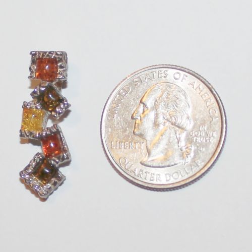 Amber Tetris Pendant (Sterling)