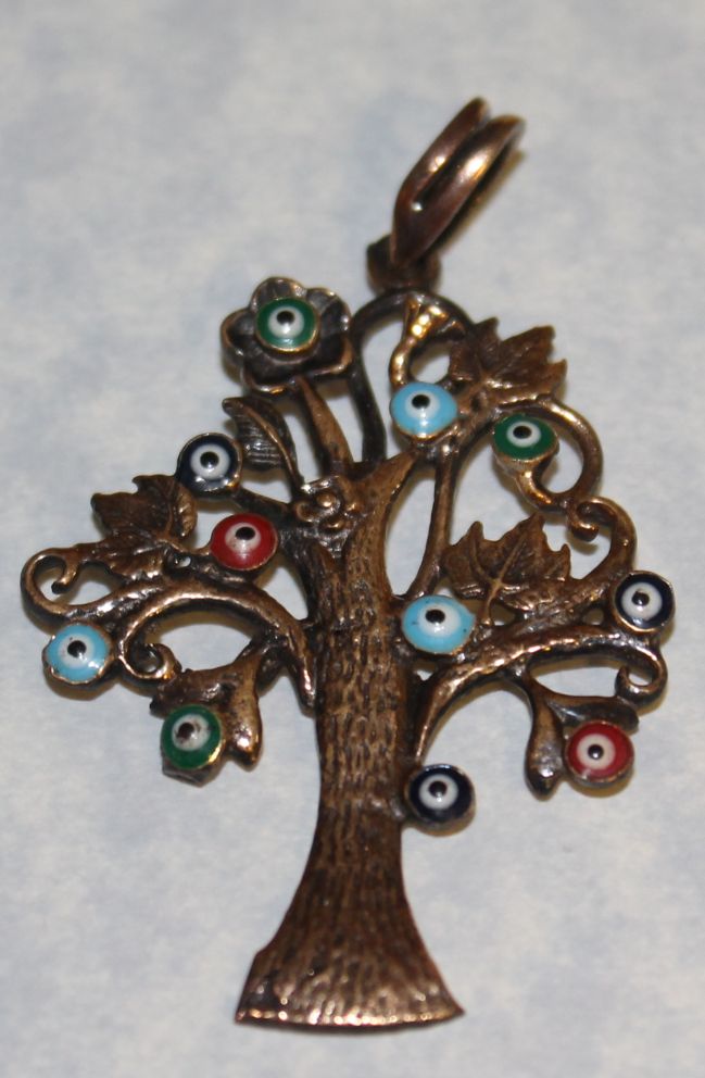 Tree Of Life, Evil Eye Colored, (Bronze)