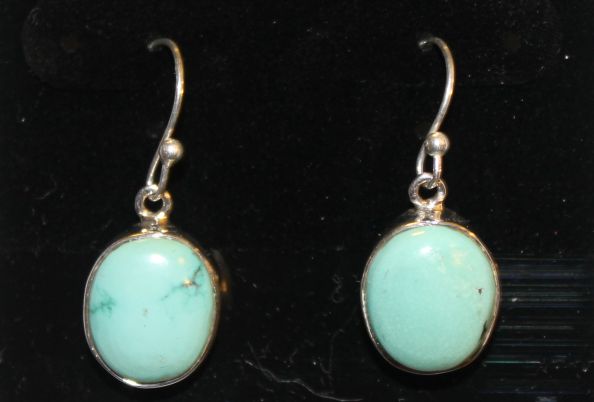 Turquoise Light Oval Earrings (Sterling)