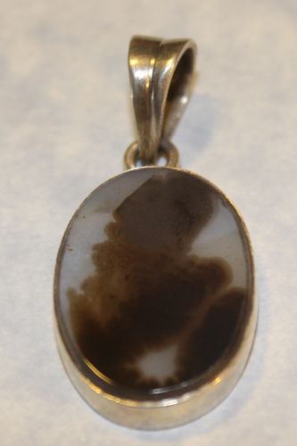 Agate Dendridic Oval Pendant (Sterling)