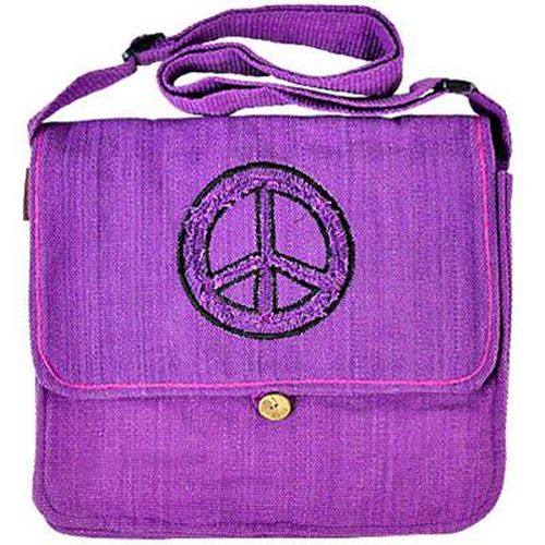 Shoulder Purple Peace Cotton Bag 14x11