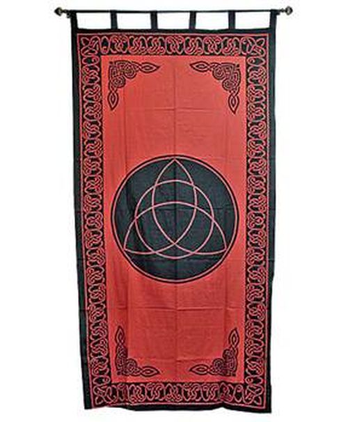Curtain Triquetra Red and Black 44inx88in