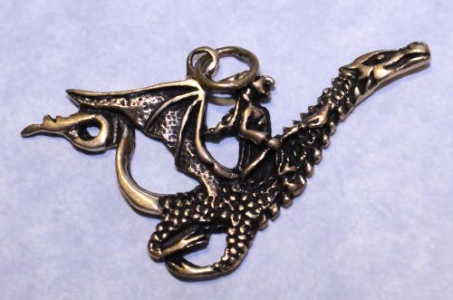 Witch on Dragon Pendant (Bronze)