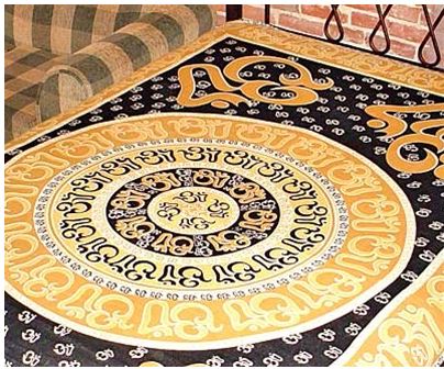 OM Chakra Beige Tapestry 72x108 in