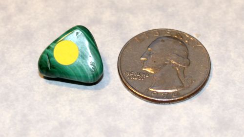 Malachite Tumbled - 1 Small (Yellow dot)