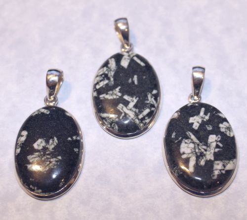 Chinese Writing Stone Cabochon Group 1 (Sterling)