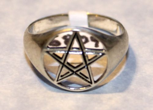Pentacle Ring Solid Sides (Sterling)