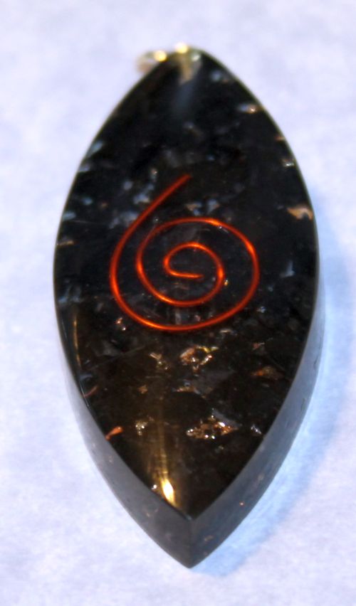 Diamond Shaped Orgonite Pendant with Shungite