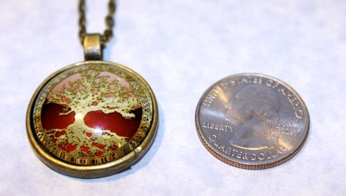 Tree of Life Red and Gold Pendant