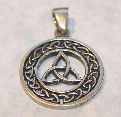 Triquetra with Celtic Knot Work (Sterling)