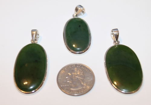 Jade Cabochon Oval Sterling