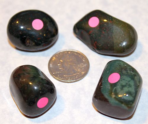 Bloodstone Tumbled - 3 Large (Pink dot)