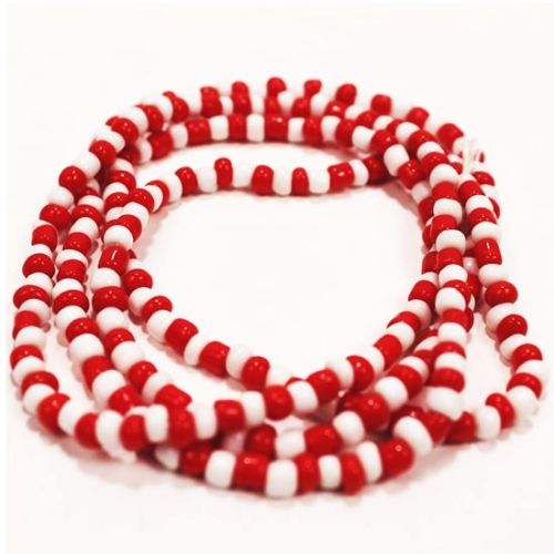 Orisha Chango Necklace White/Red 30 inch Blessed by Ifa Priestess