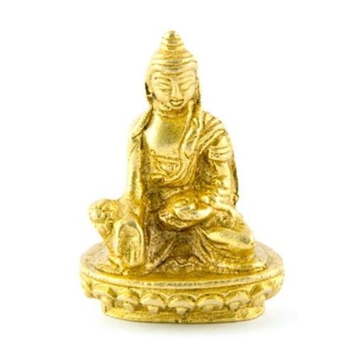 Yakushi Nyorai Medicine Buddha Statue Brass 2 in x 1.5 in