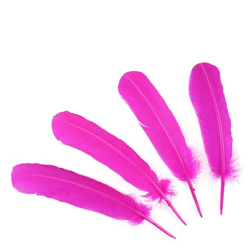Pink Turkey Feather (Dyed) 12 in
