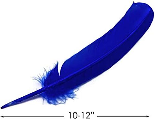 Blue Turkey Feather (Dyed) 12 in