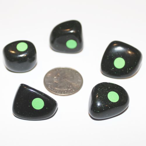 Goldstone Green Tumbled - 2 Medium (Green Dot)
