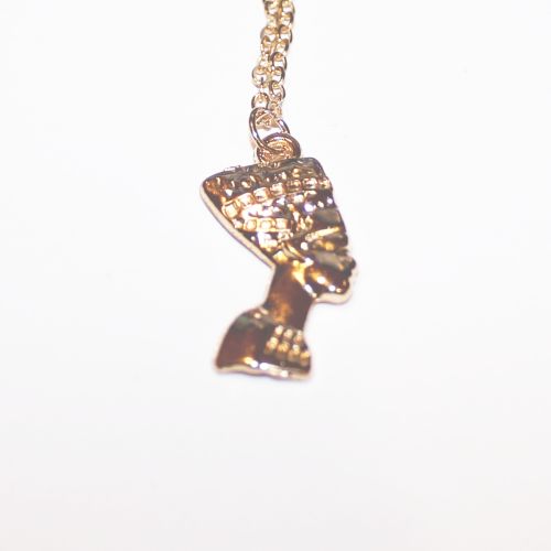 Queen Nefrititi Gold Tone Pendant with Chain