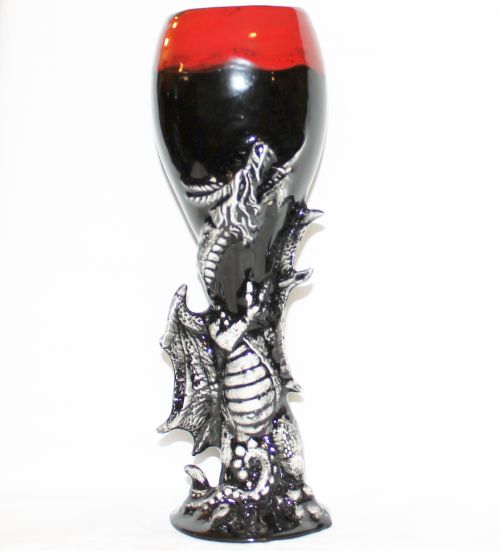 Chalice Dragon Red by Loirenze Evans Hand Crafted