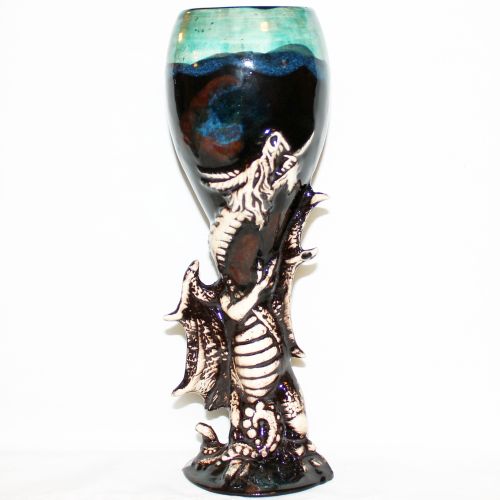Chalice Dragon Green by Loirenze Evans Hand Crafted
