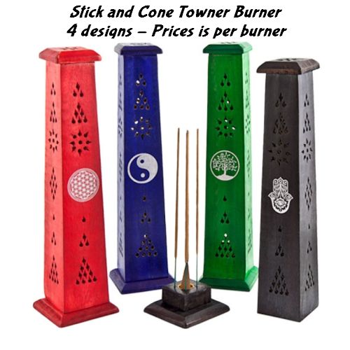 Stick and Cone Tower Burner Square Assorted 12 inch
