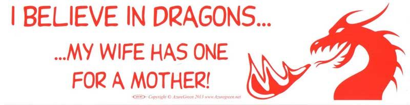 I Believe In Dragons My Wife Has One For A Mother