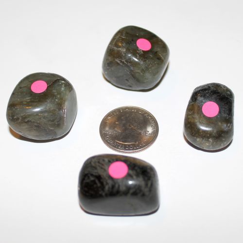 Labradorite Tumbled - 3 Large (Pink Dot)
