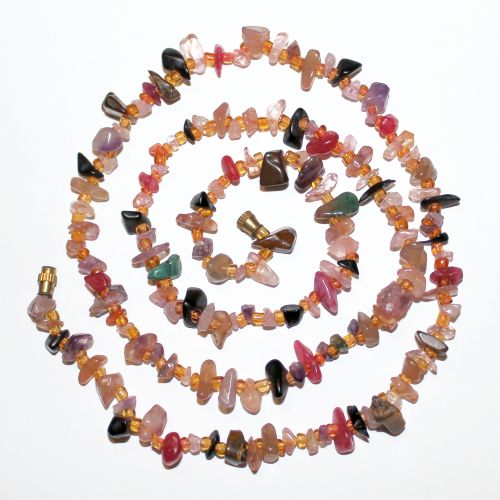 7 Chakra Chip Necklace 24 inch Screw Clasp