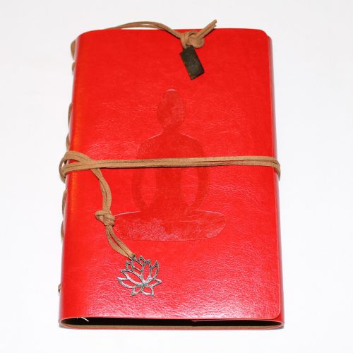 Buddha Yoga Journal Red Leather 8.25 in x 6 in