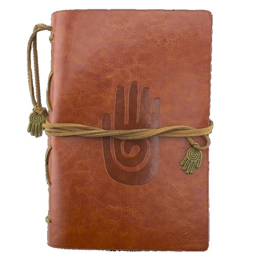 Hamsa Hand Brown 8.25in x 6in Leather