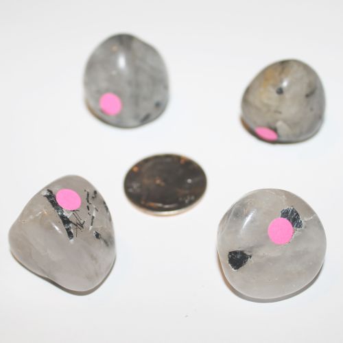 Quartz Tourmilated Tumbled - 3 Large (Pink Dot)