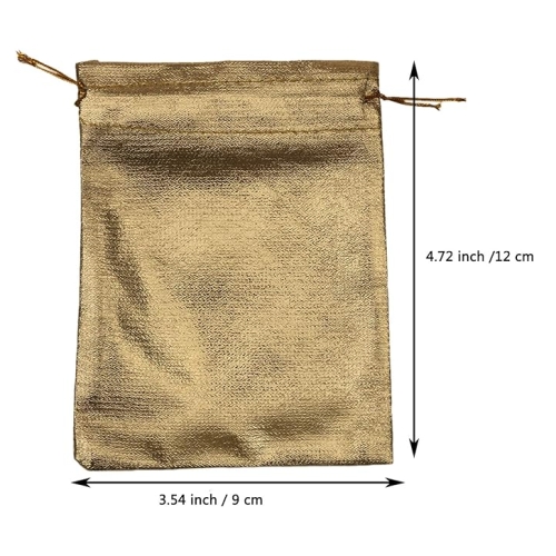 3.54 x4.72 Gold Organza Drawstring Bag