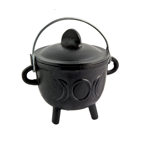 Triple Moon Cast Iron Cauldron 4.5 inch Tall by 4.5 inch Wide