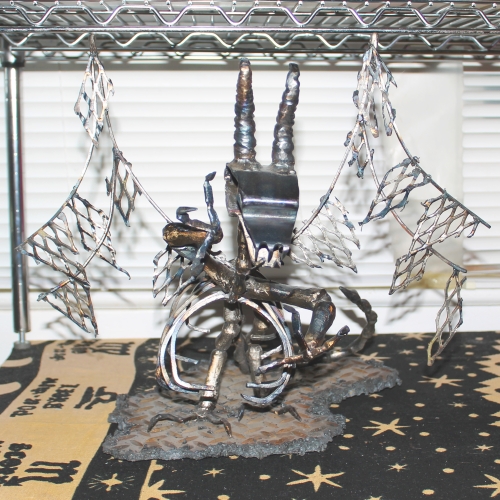 Metal Sculpture - Slagmar The Skeletal Dragon by J Eldritch