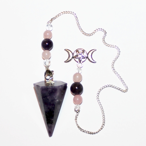 Lepidolite 6 sided with Triple Moon