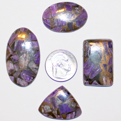 Charoite w/Copper Cabochons
