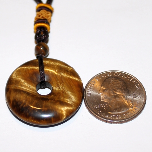 Tiger Eye Gold Donut Necklace